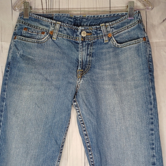 Lucky Brand Dungarees Wondering Scarlett Calassic Blue Denim Jeans - Picture 2 of 14